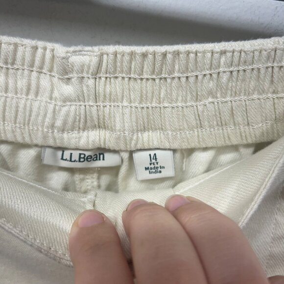 L.L. Bean Womens Beige Cropped Pants Size 14P Cotton/Linen Blend - Picture 4 of 10